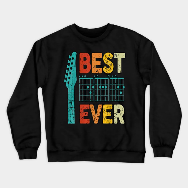 best guitar dad ever guitar chords for guitar lovers Crewneck Sweatshirt by Durhamw Mcraibx